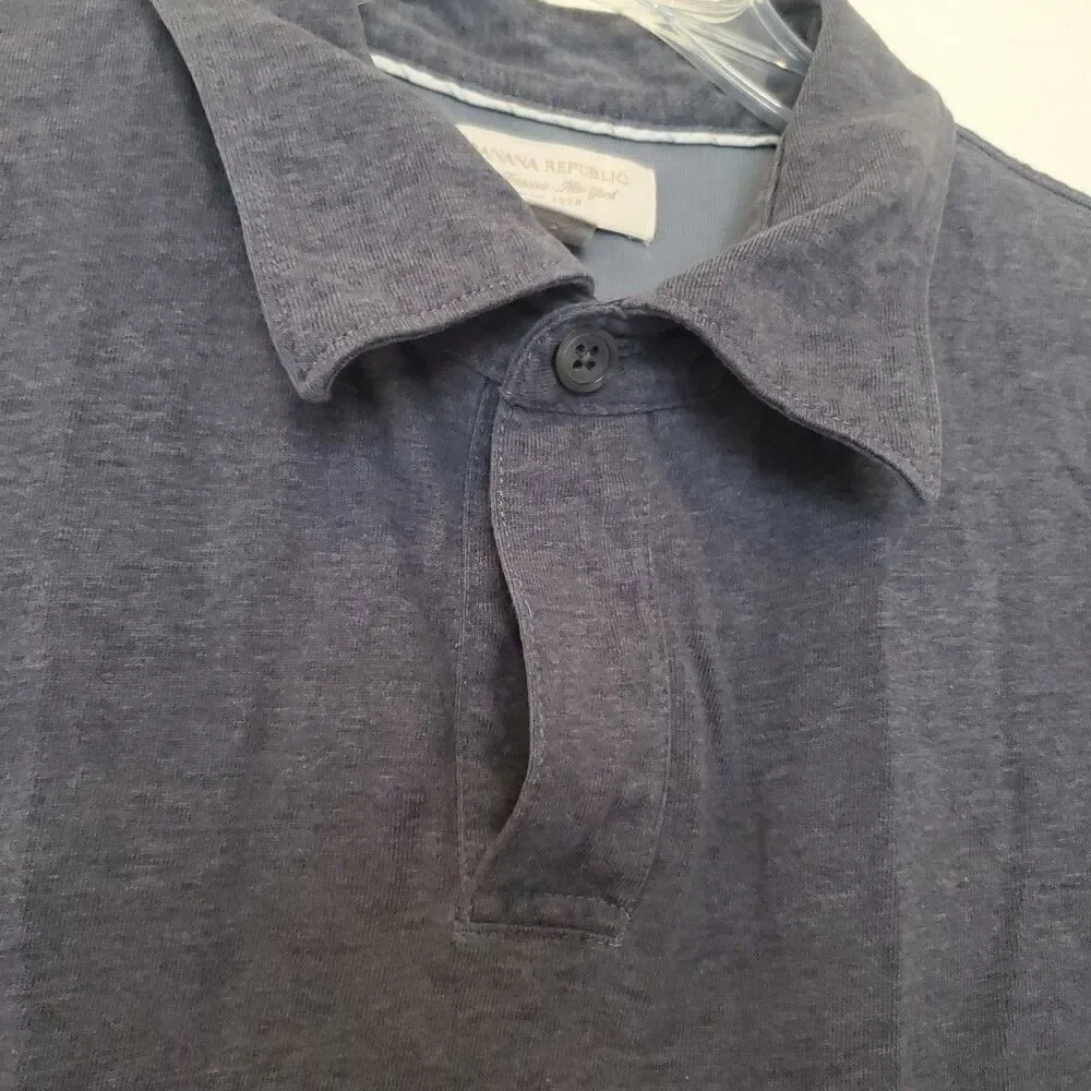 Banana Republic Men’s Polo Shirt Sz XL Fitted Pima Cotton Blue Short Sleeves